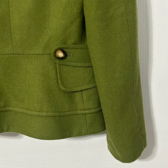 Etcetera Green Wool Vintage Military Style Jacket, Size 4 - Picture 3 of 9